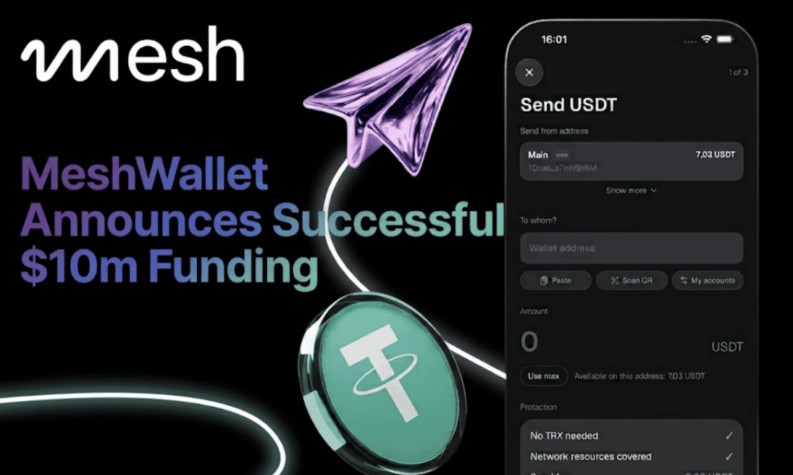 MeshWallet Closes $10 Million Private Funding Round to Expand Gasless USDT Wallet
